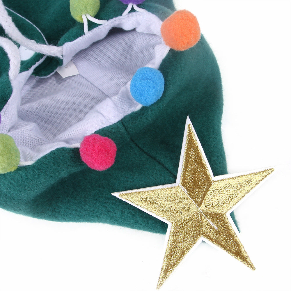 Dog Santa Tree Cloak Cat Christmas Costume with Hat